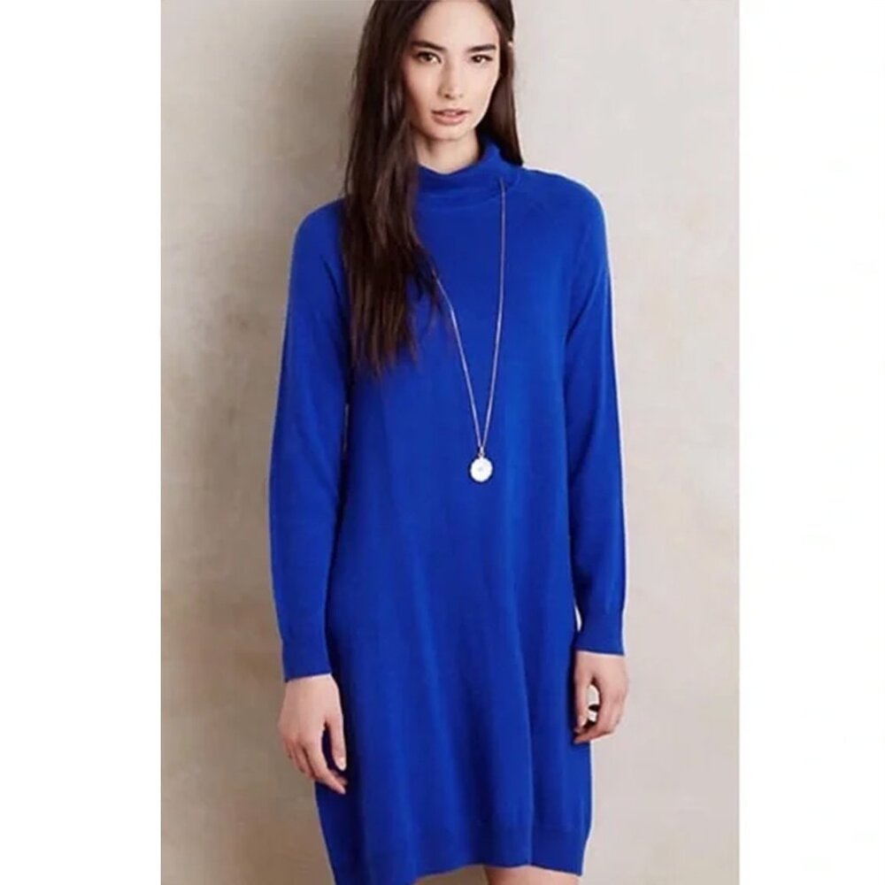 Anthropologie Moth 100% cashmere Turtleneck Sweater Dress: M